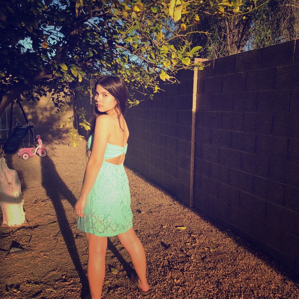 Cute mint blue Rue 21 strapless dress!